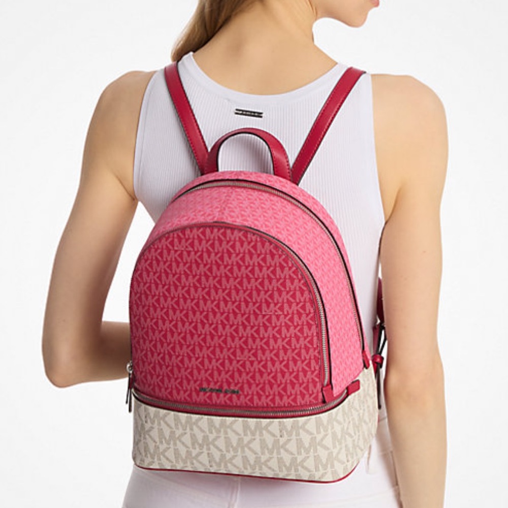 MICHAEL KORS Rhea Medium Zip Color-Block Signature Logo Backpack
DKRSPBRYMLT
NWT - Picture 3 of 16